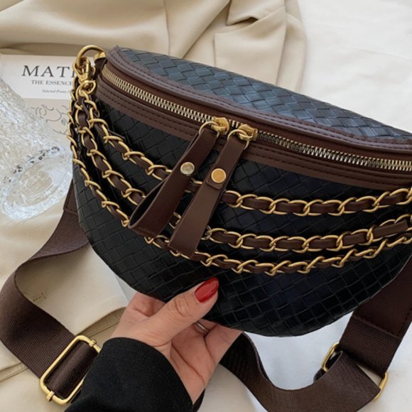Luxury Leather Small Chain Women\'s Fanny Pack or Cross-body main image 5